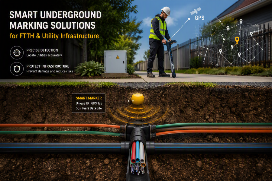 Obeležavanje podzemnih mreža za FTTH i infrastrukturu: Smart i analog markeri